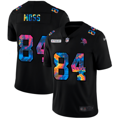 Minnesota Minnesota Vikings #84 Randy Moss Men's Nike Multi-Color Black 2020 NFL Crucial Catch Vapor Untouchable Limited Jersey Men's